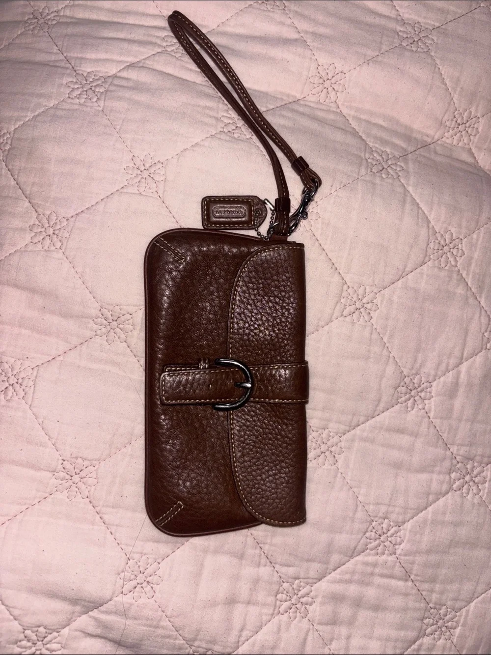 Vintage Coach Leather Wristlet- Brown